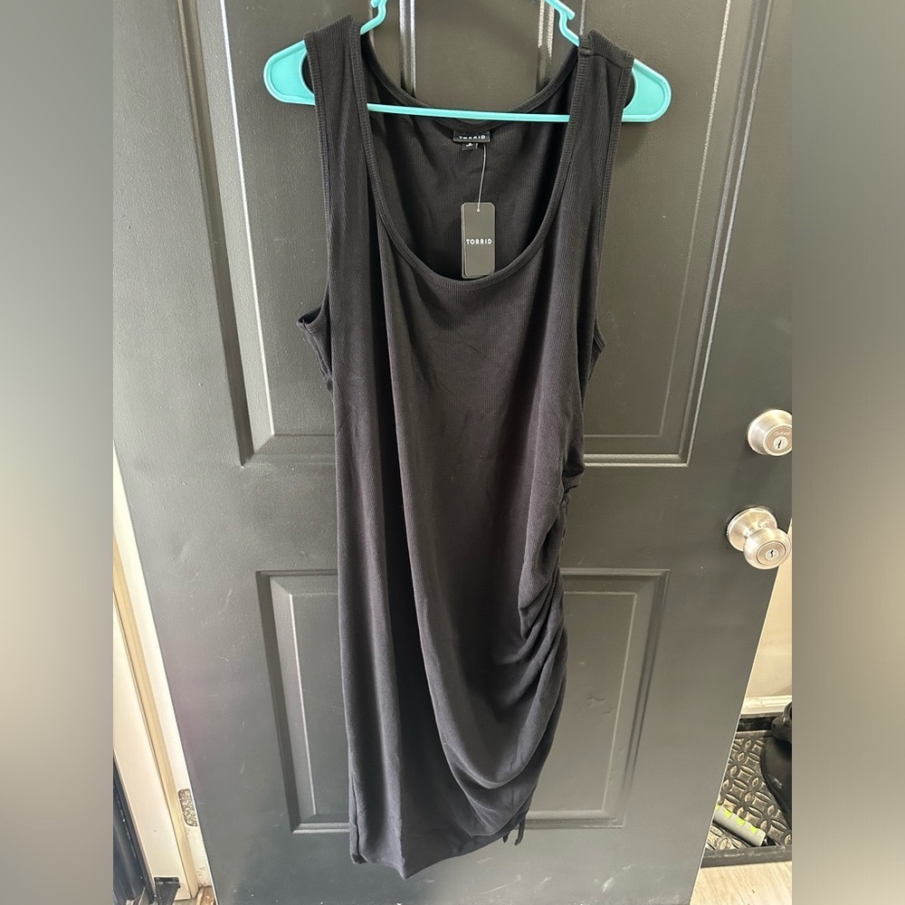 BNWT Torrid Midi Asymmetrical Rib Scoop Neck Dress